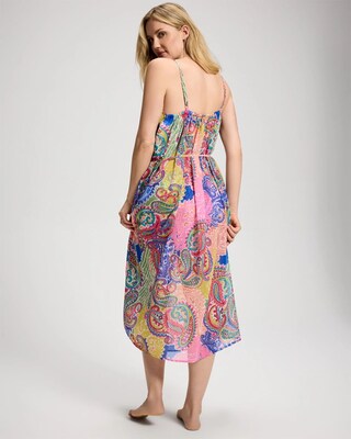Bleu Rod Beattie La Vida Bohemia Shirred Swim Cover-Up Dress click to view larger image.