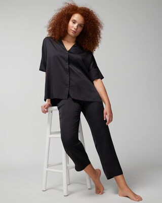 Drop Shoulder Button-Up Pajama Top