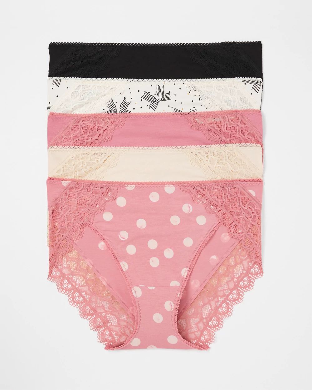 Embraceable Lace High-Leg 5 Pack
