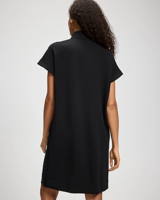 Modern Modal Quarter-Zip Short Sleeve Lounge Dress click to view larger image.