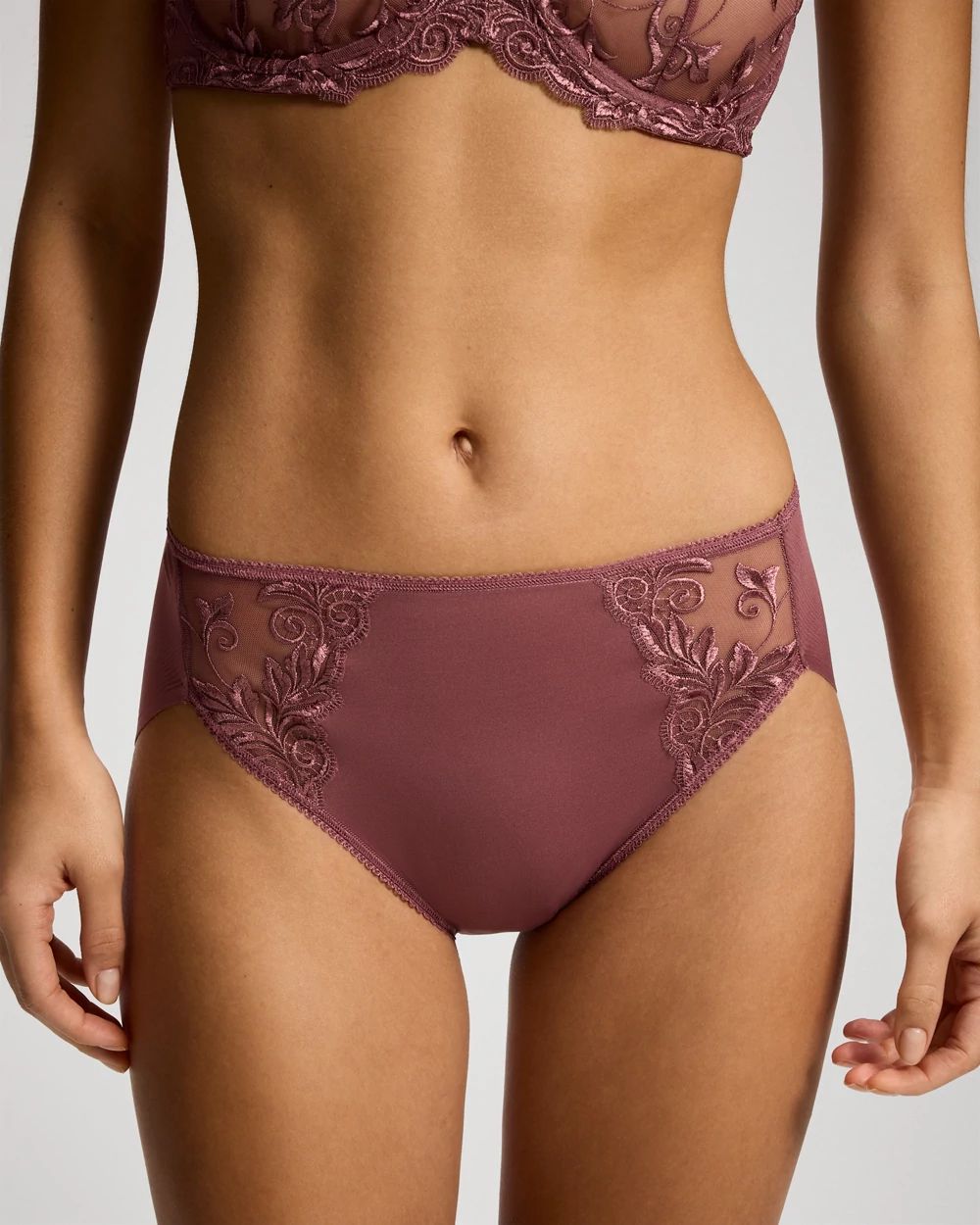 High-Leg Brief Panty with Sensuous Lace