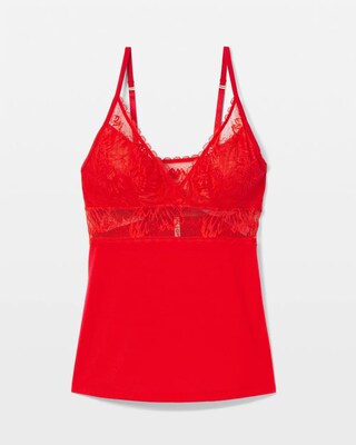 Pajama Cami With Plunge Necklline click to view larger image.