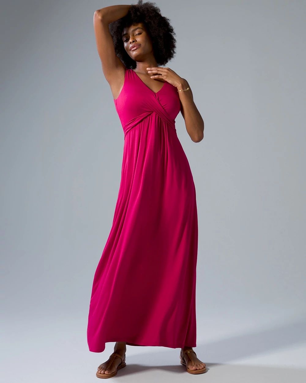 V-neck Twist Maxi Bra Dress