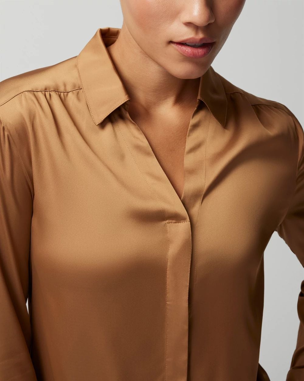 Long-Sleeve Collar Pajama Top click to view larger image.
