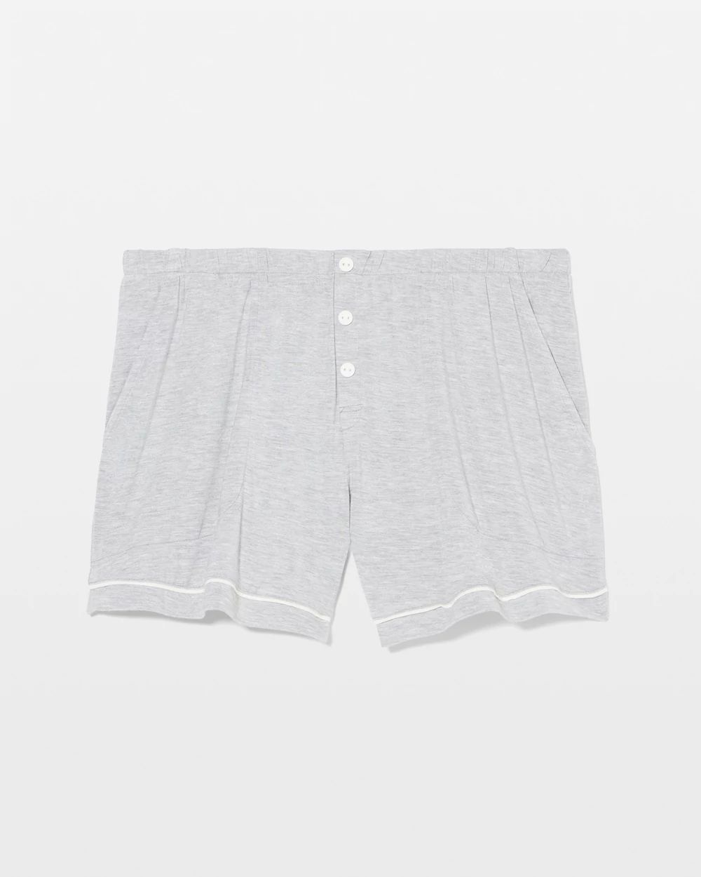 Solid Piped Pajama Shorts click to view larger image.