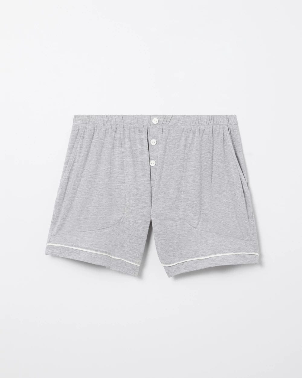 Cool Nights Solid Piped Pajama Shorts