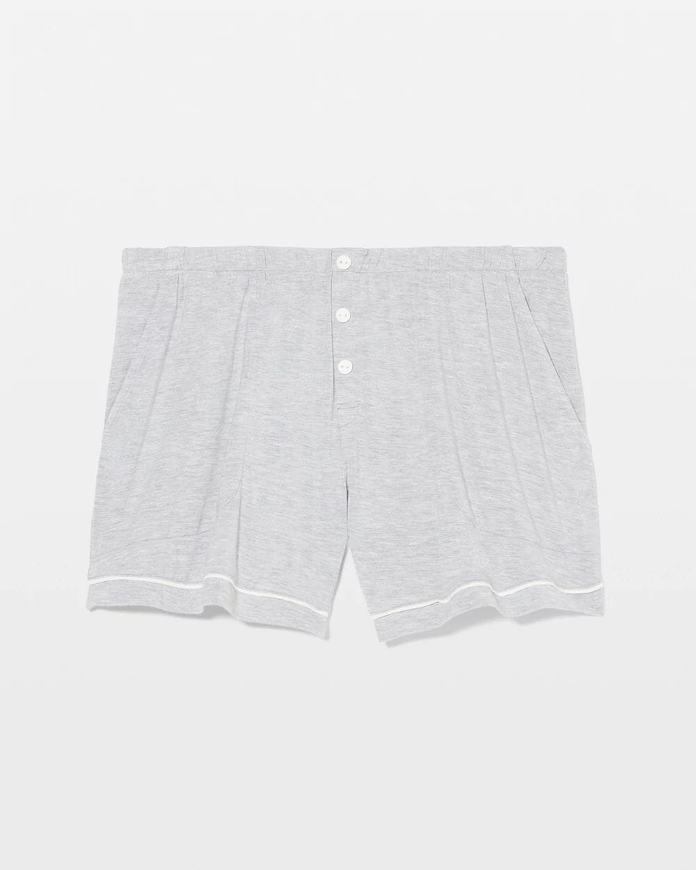 Cool Nights Solid Piped Pajama Shorts