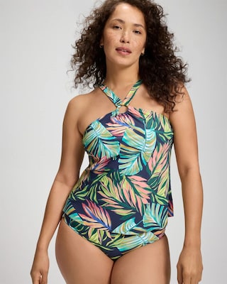 Color Spectrum High-Neck Tankini Swim Top