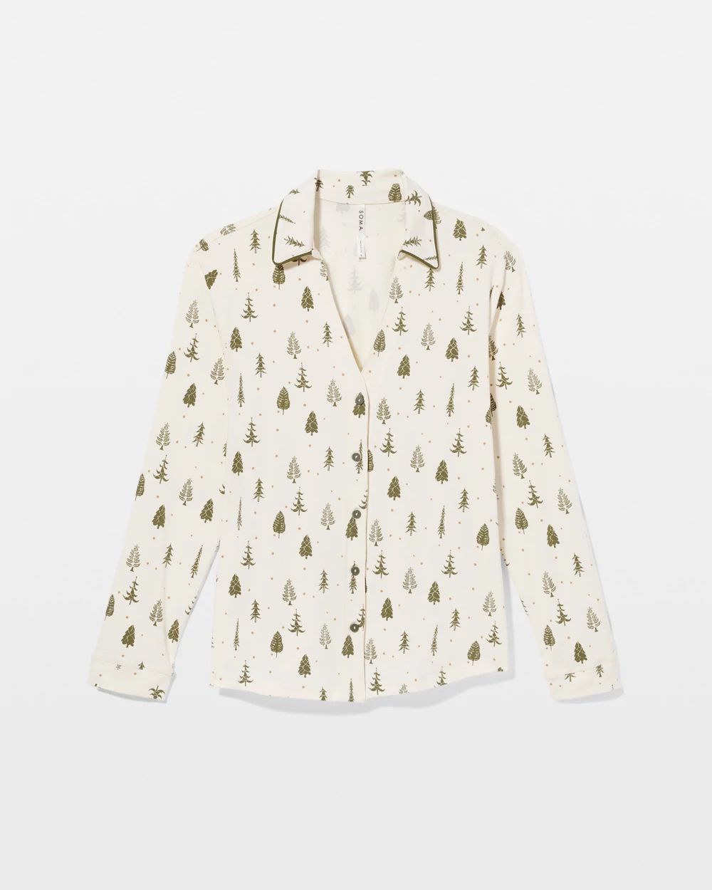 Embraceable Long-Sleeve Notch Collar Pajama Top