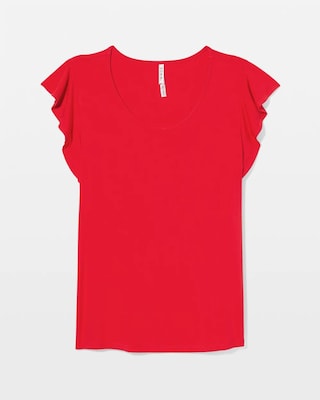 Short-Sleeve Flutter Pajama Top click to view larger image.