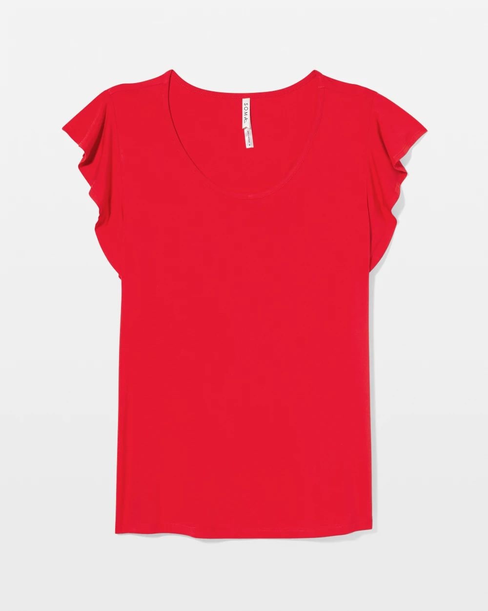 Cool Nights Short-Sleeve Flutter Pajama Top
