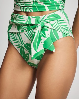 Island Time Tie Draped High-Waisted Swim Bottom click to view larger image.