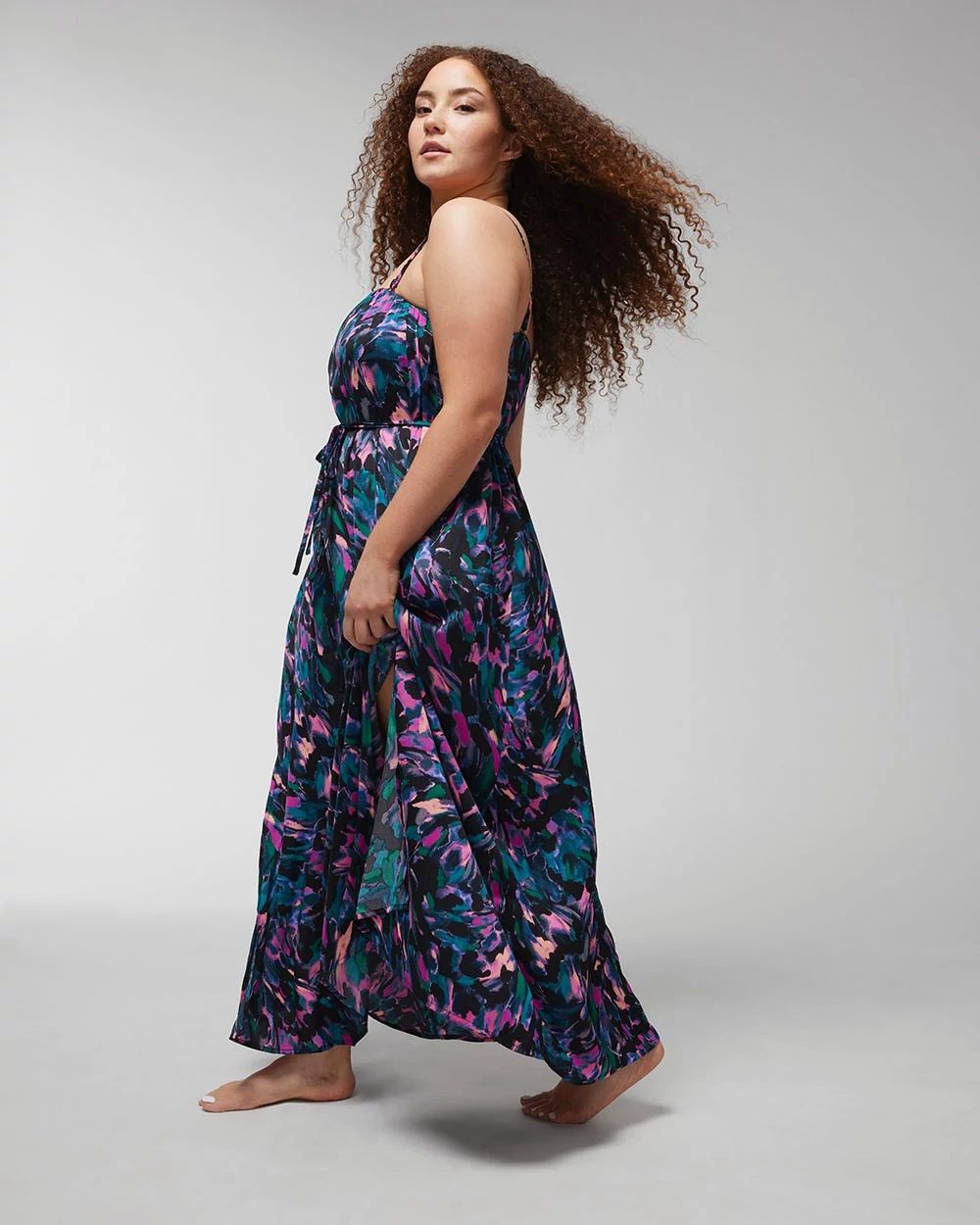 Crinkle Satin Oversized Maxi Bra Dress