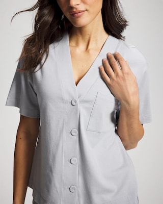 Button-Front Pajama Tee click to view larger image.