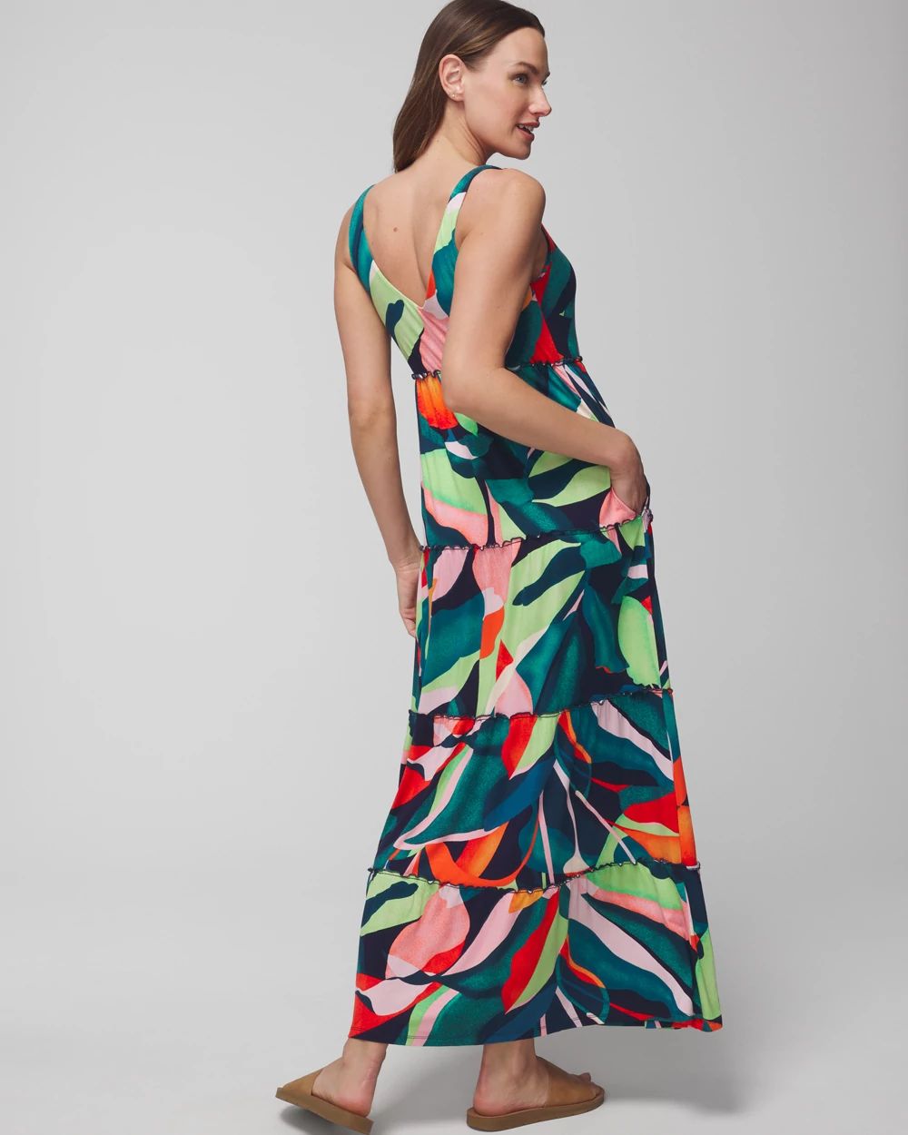 Soft Jersey Tiered Maxi Bra Dress