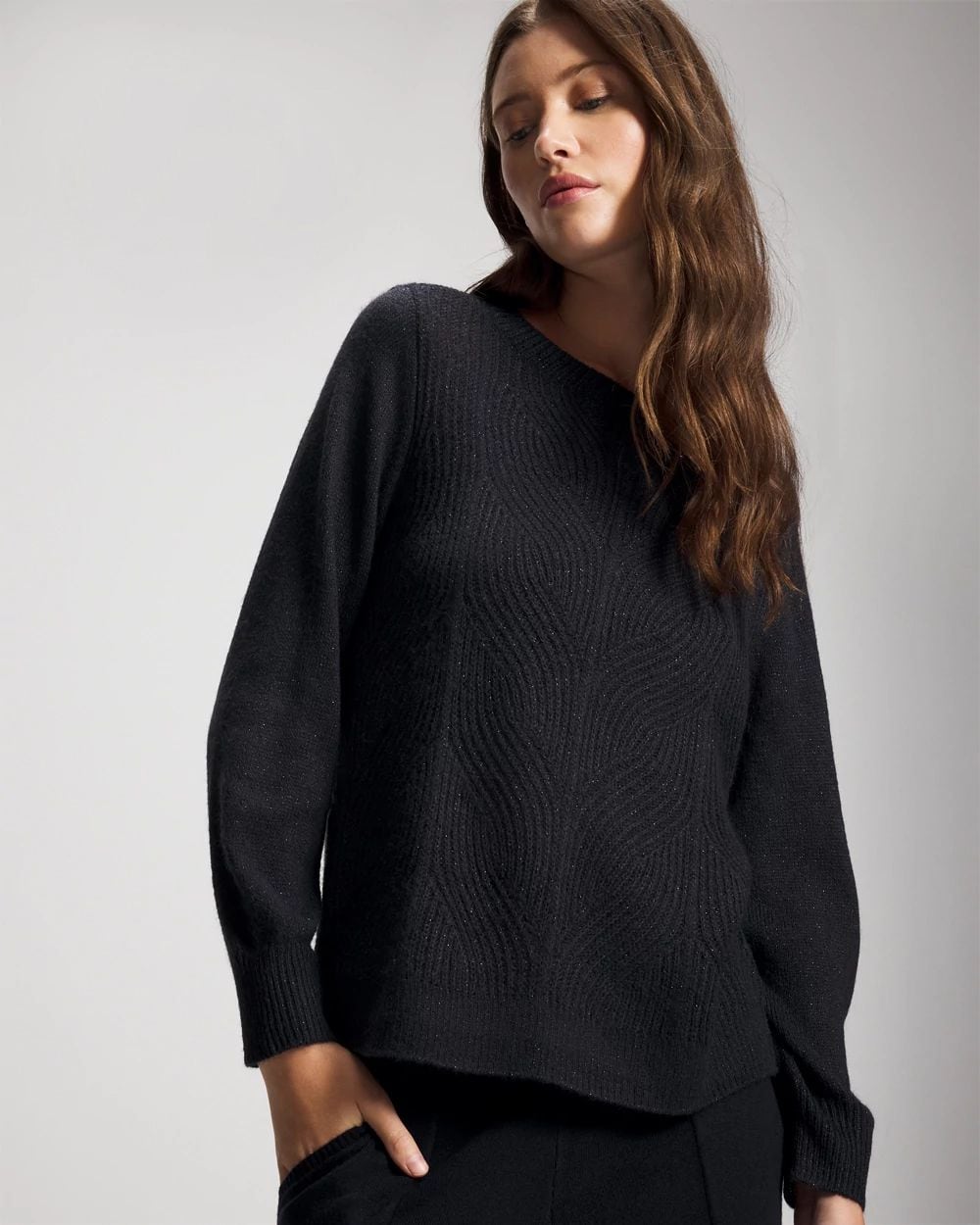 Shimmer Cable Knit Sweater