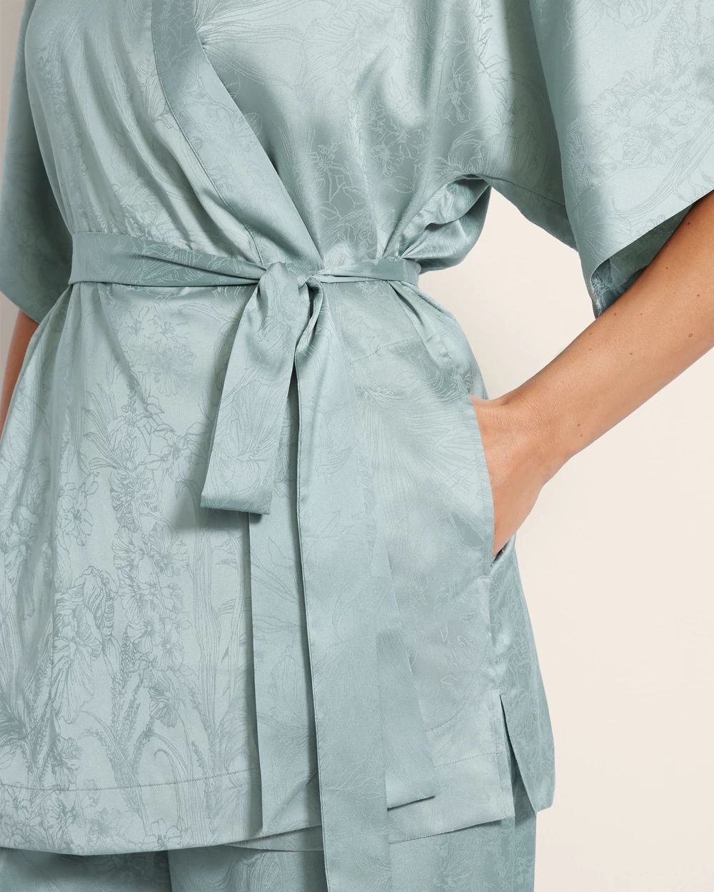 Satin Jacquard Short Robe
