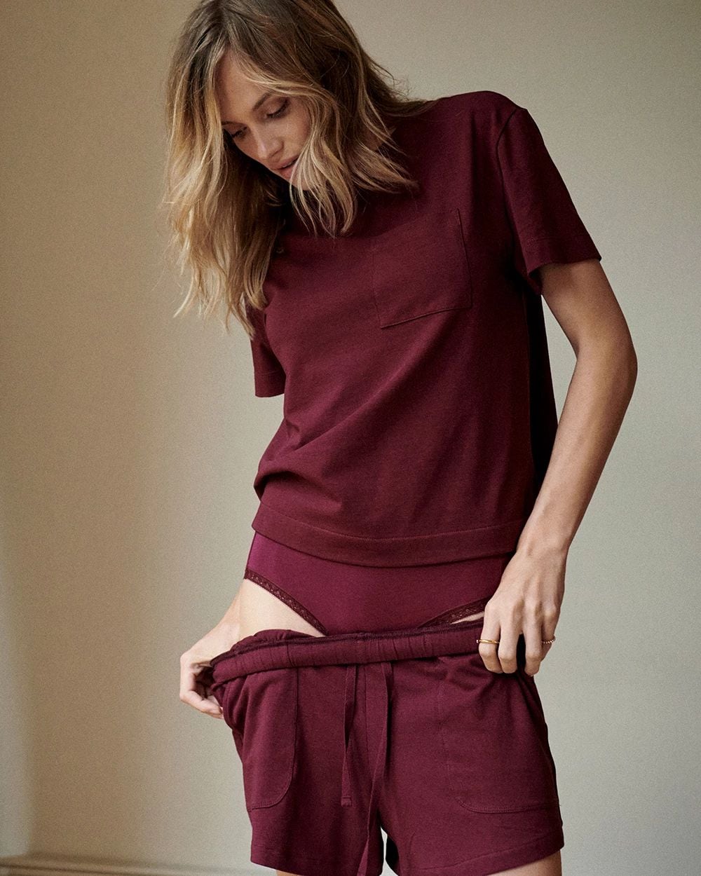 Most Loved Cotton Short-Sleeve Pocket Pajama Tee