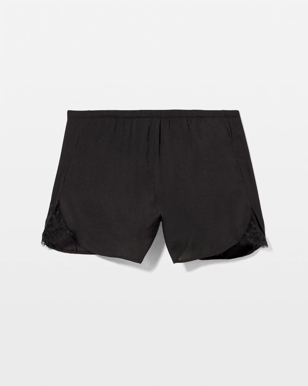 Crinkle Satin Lace Trim Pajama Short