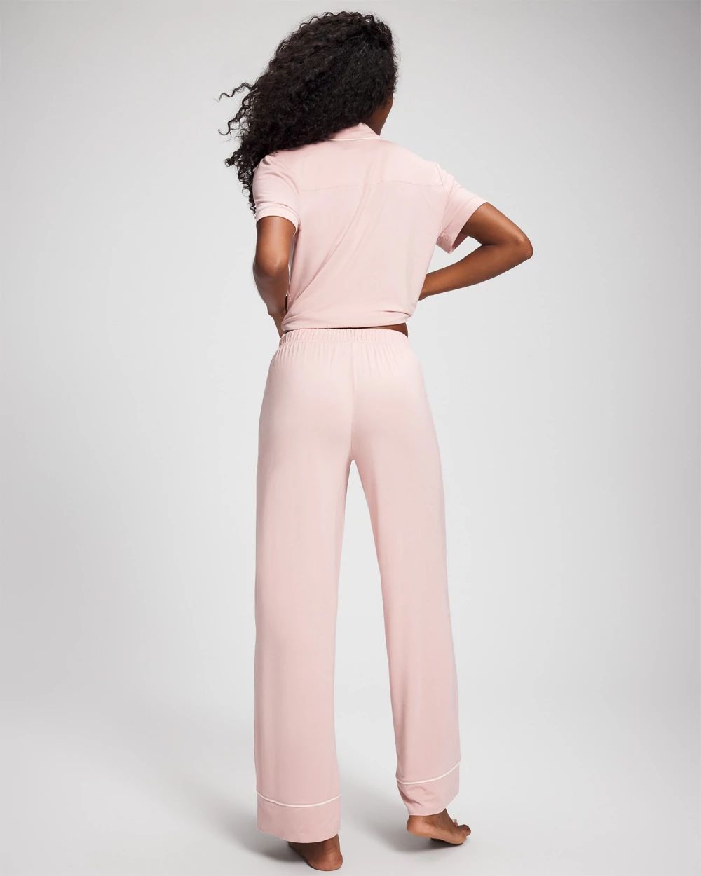 Cool Nights Solid Piped Pajama Pant