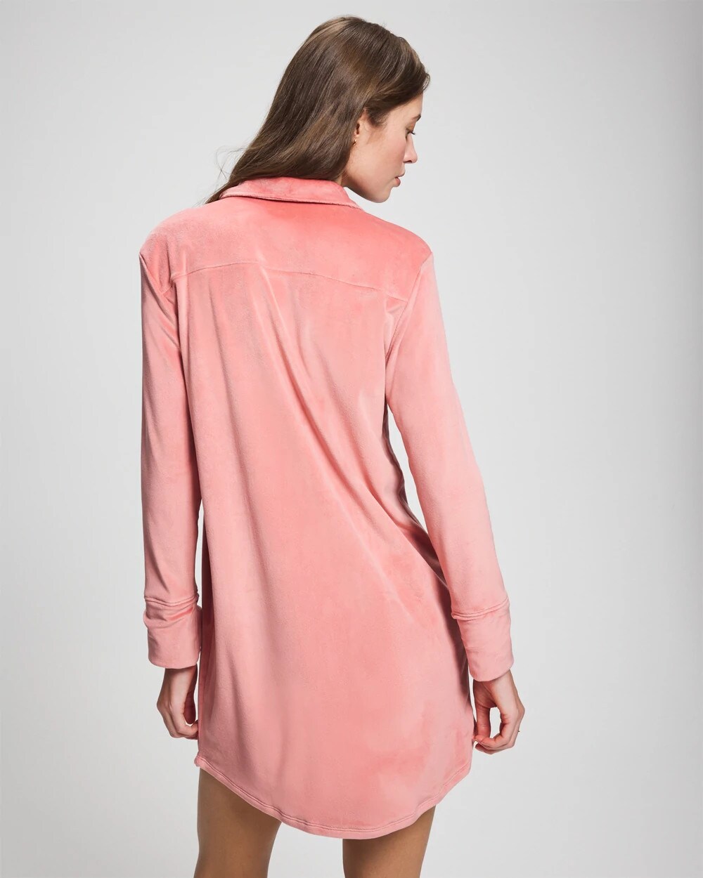 Long-Sleeve Notch Collar Sleepshirt