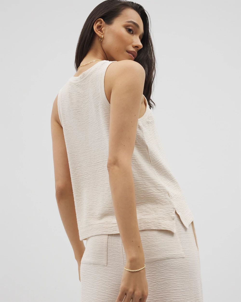 Crinkle Knit Tank Top