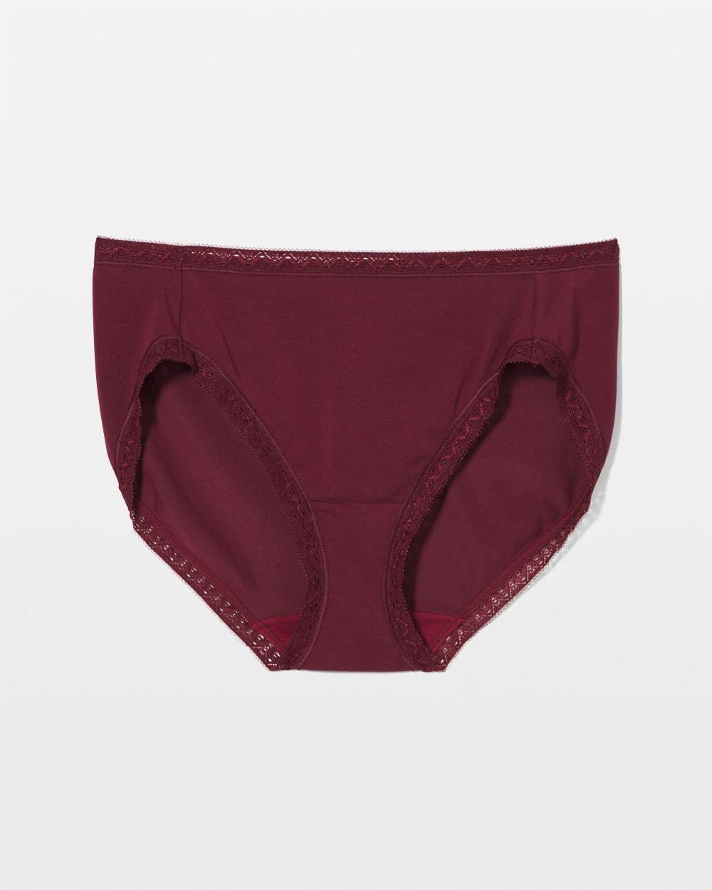 Cotton High-Leg Brief Panty with Lace Trim