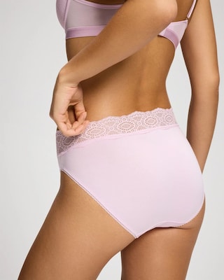 High-Leg Brief Panty with Crochet Lace click to view larger image.