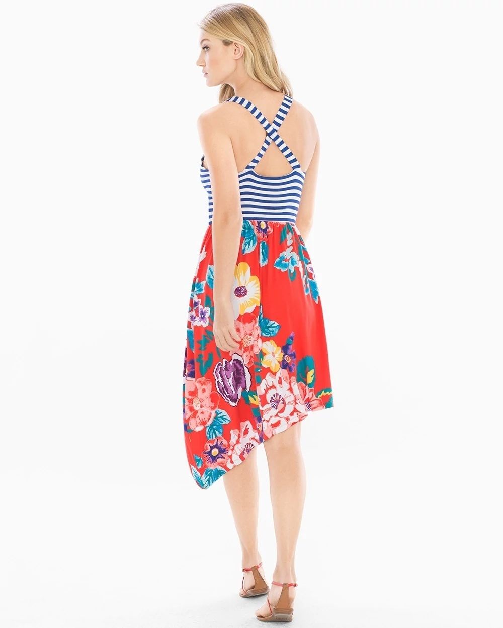 Soft Jersey Sleeveless Angled Hem Midi Dress