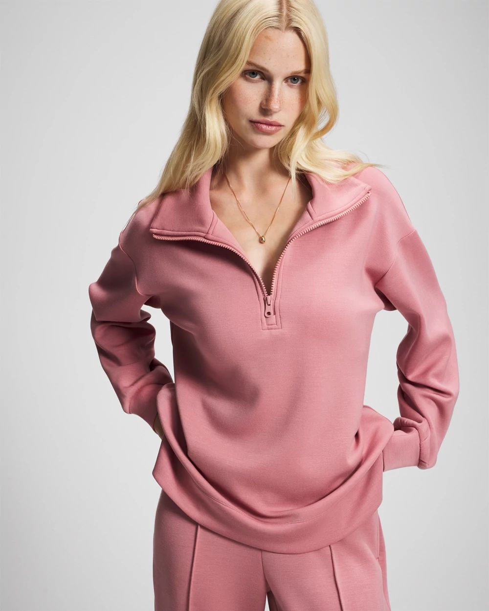 Luxe Modal Quarter Zip Sweatshirt