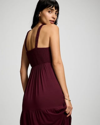 Soft Jersey Smocked Bodice Maxi Bra Dress click to view larger image.