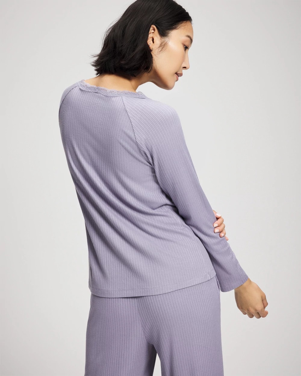 Pointelle Long Sleeve Pajama Top