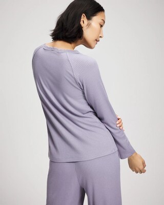 Pointelle Long Sleeve Pajama Top click to view larger image.