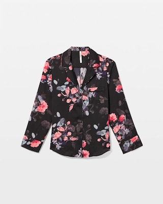 Long Sleeve Notch Collar Pajama Top click to view larger image.