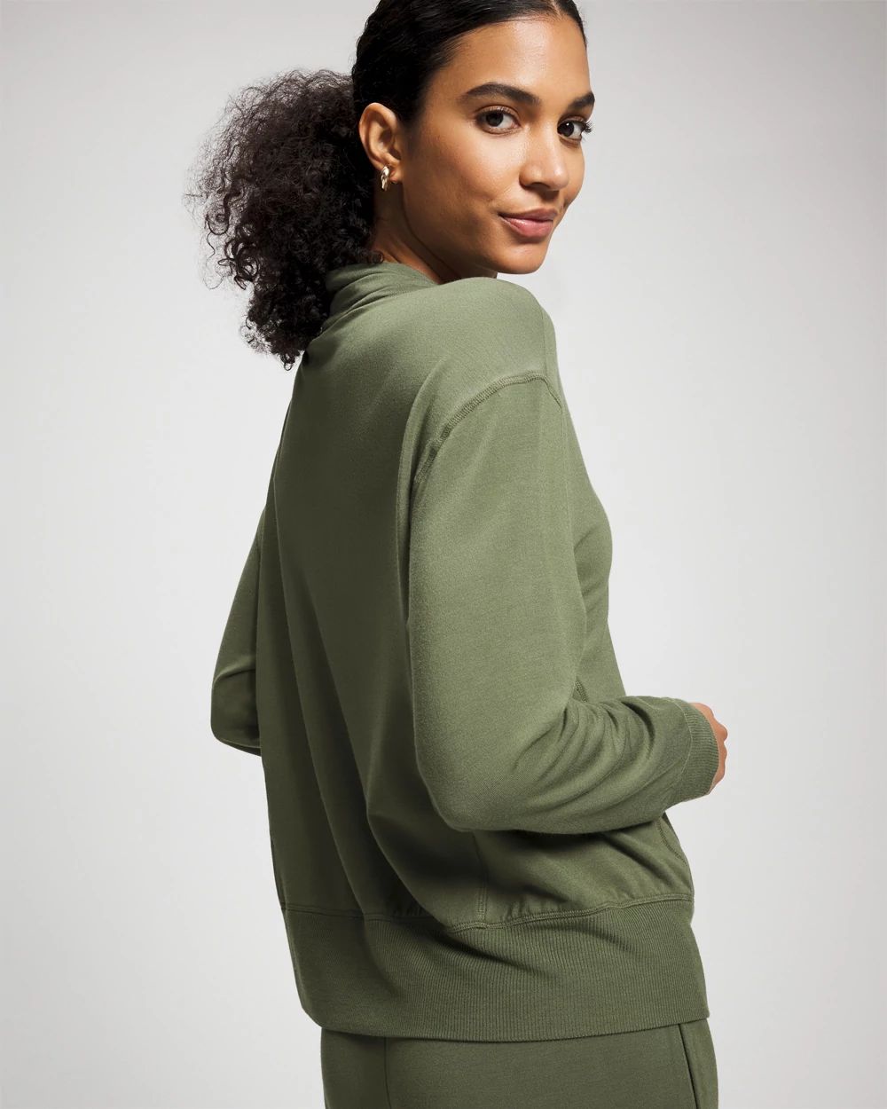 Ultrasoft Fleece Relaxed Funnel Neck Sweatshirt click to view larger image.