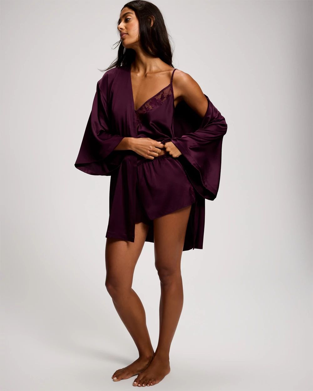 Relaxed Short Silk Robe click to view larger image.