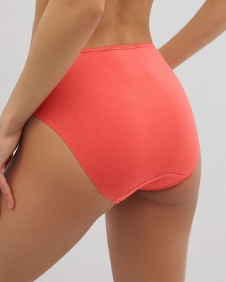 Edge Cotton Blend High-Leg Panty with Lace click to view larger image.