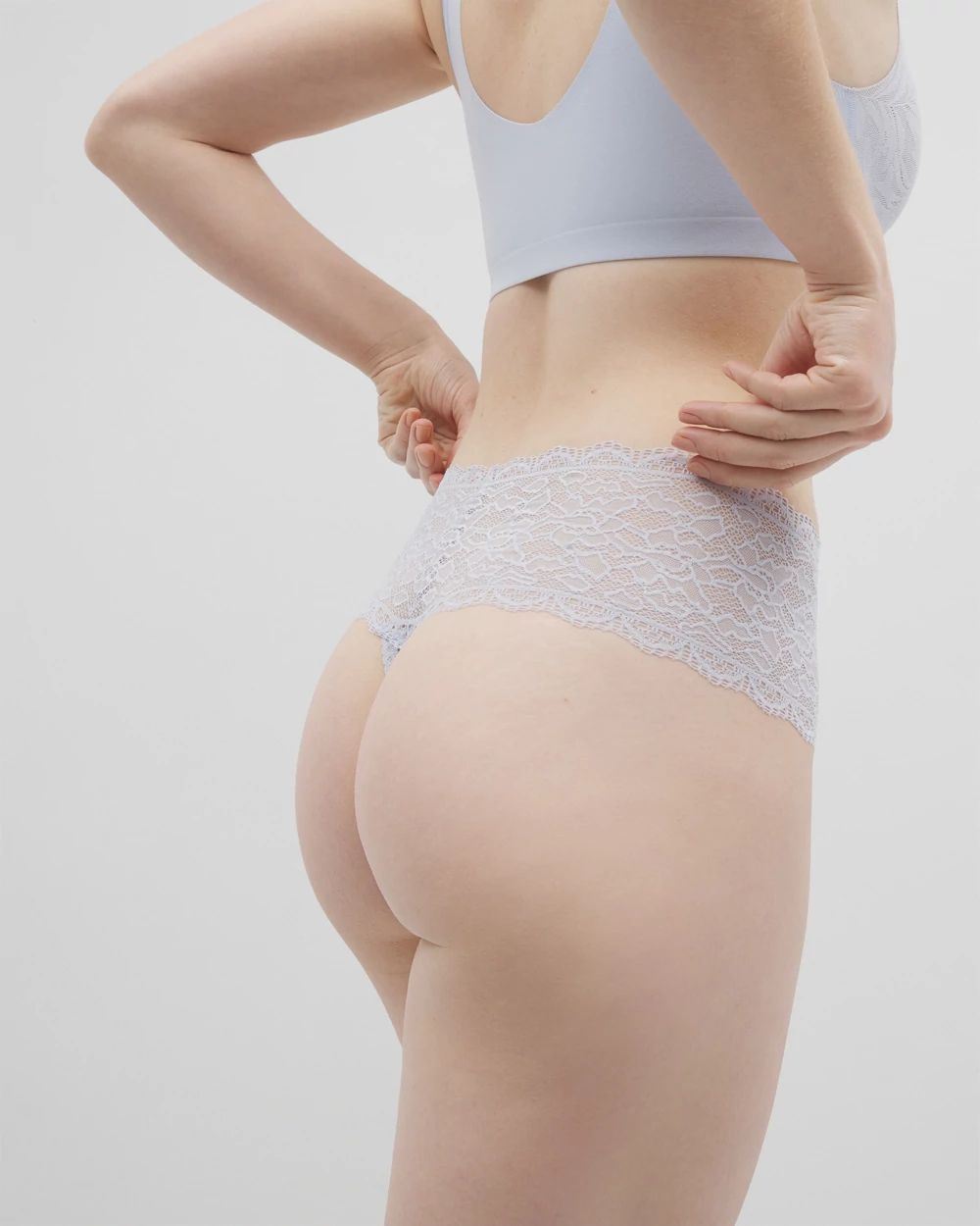 Embraceable High-Waist Thong Panty with Enchanting Lace