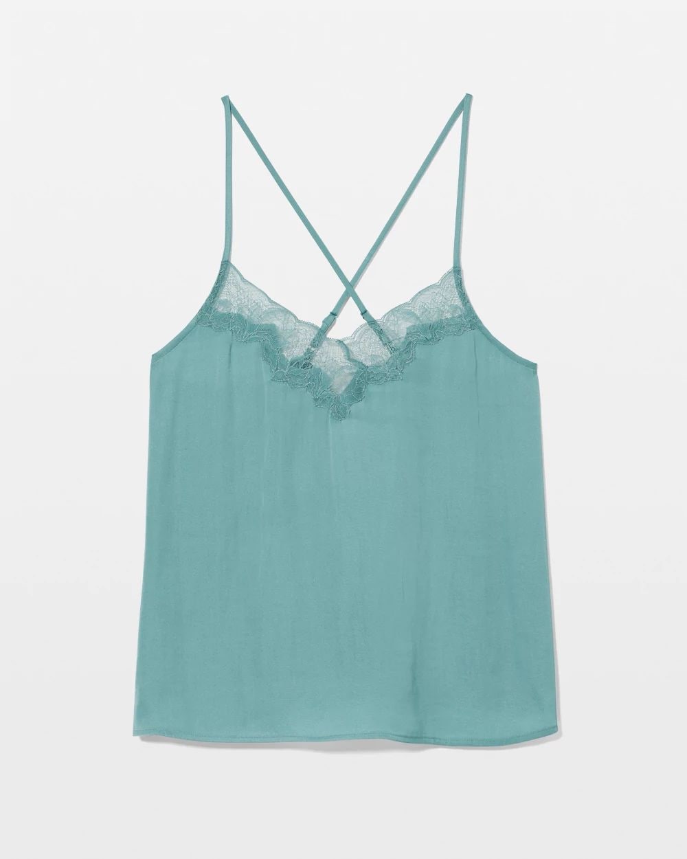 Crinkle Satin Lace Trim Pajama Cami