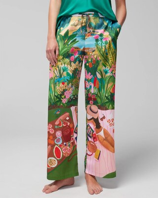 Wide-Leg Pajama Pants