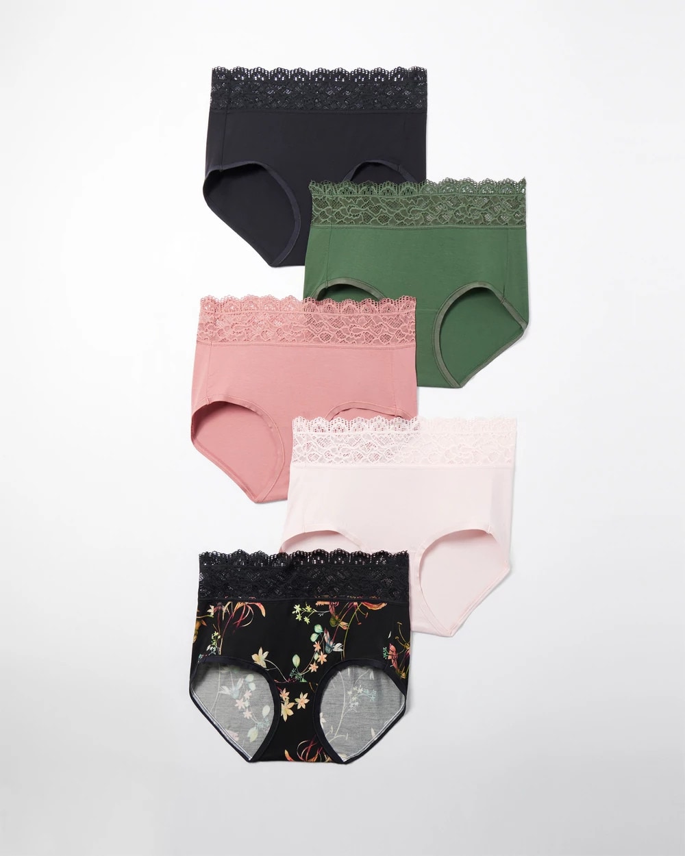 Brief Panty with Super Soft Enchanting Lace 5 Pack