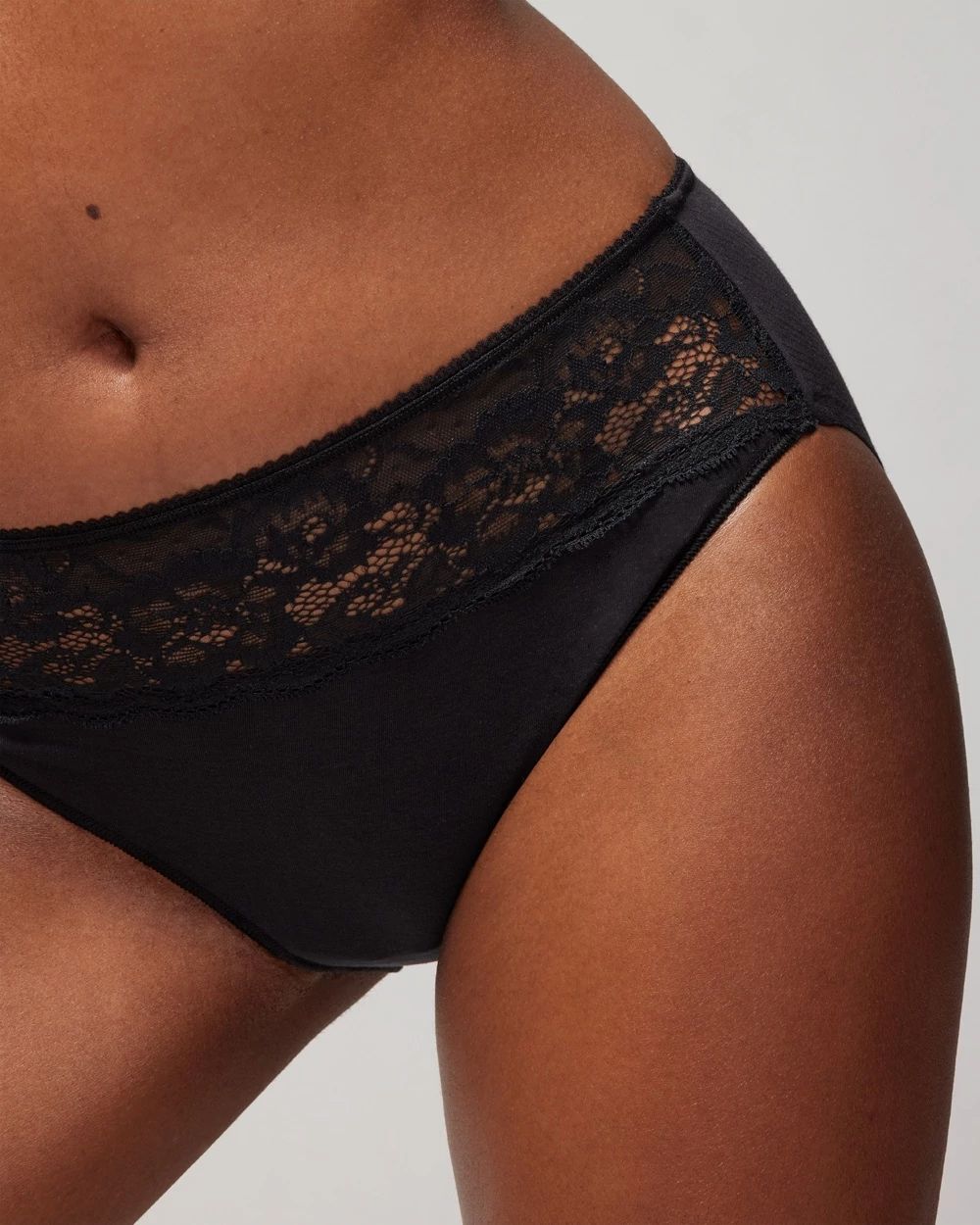 Vanishing Edge Cotton Blend High-Leg Panty with Lace