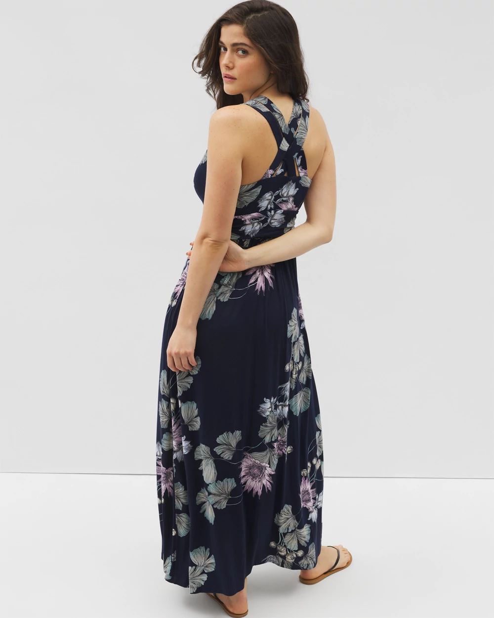 Soft Jersey Isla Cross Back Maxi Bra Dress