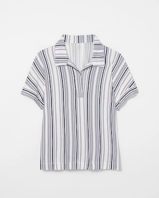 Split-Neck Short-Sleeve Pajama Tee
