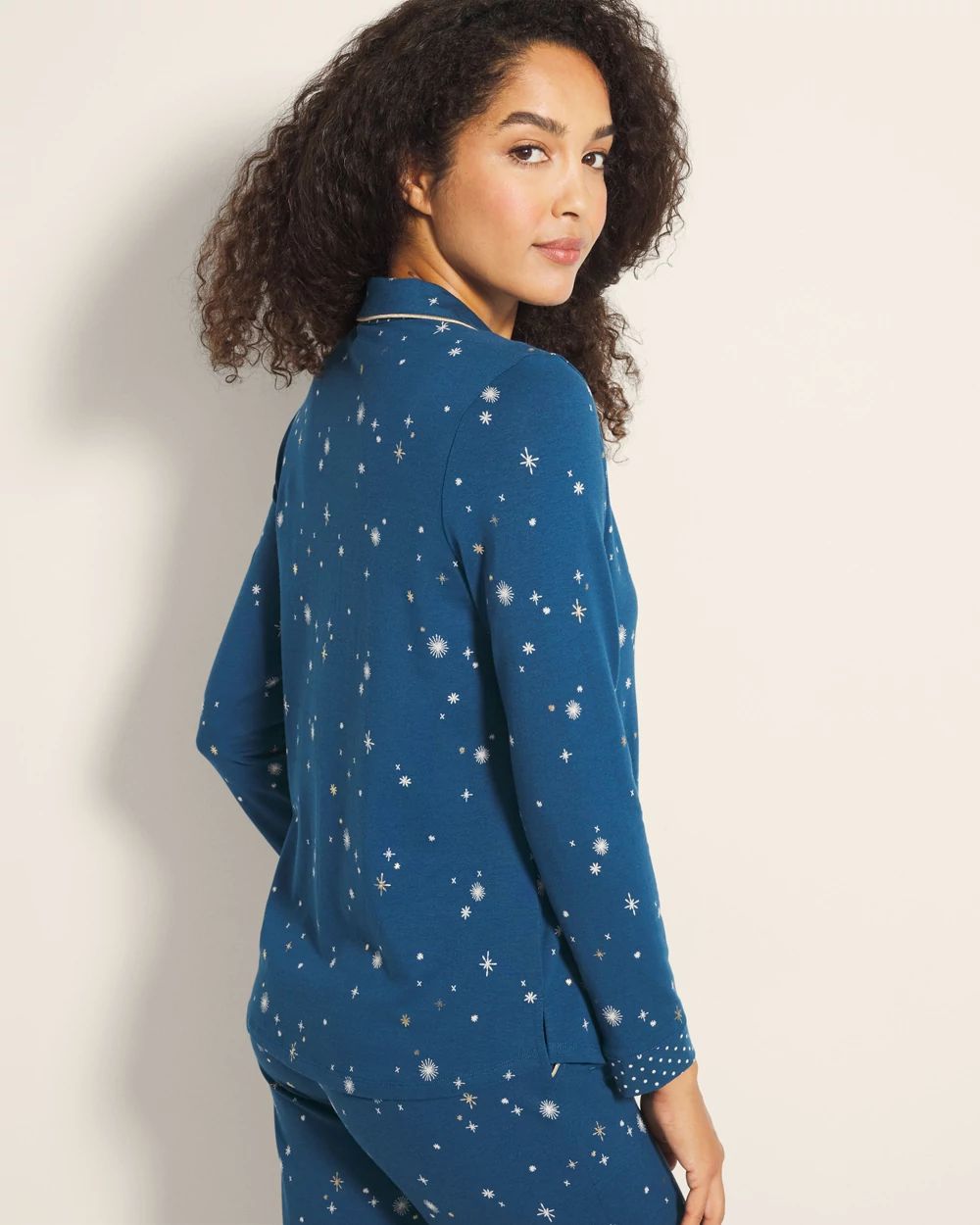 Embraceable Long-Sleeve Notch Collar Pajama Top