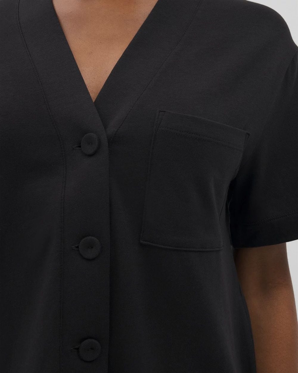 Most Loved Cotton Button-Front Pajama Tee