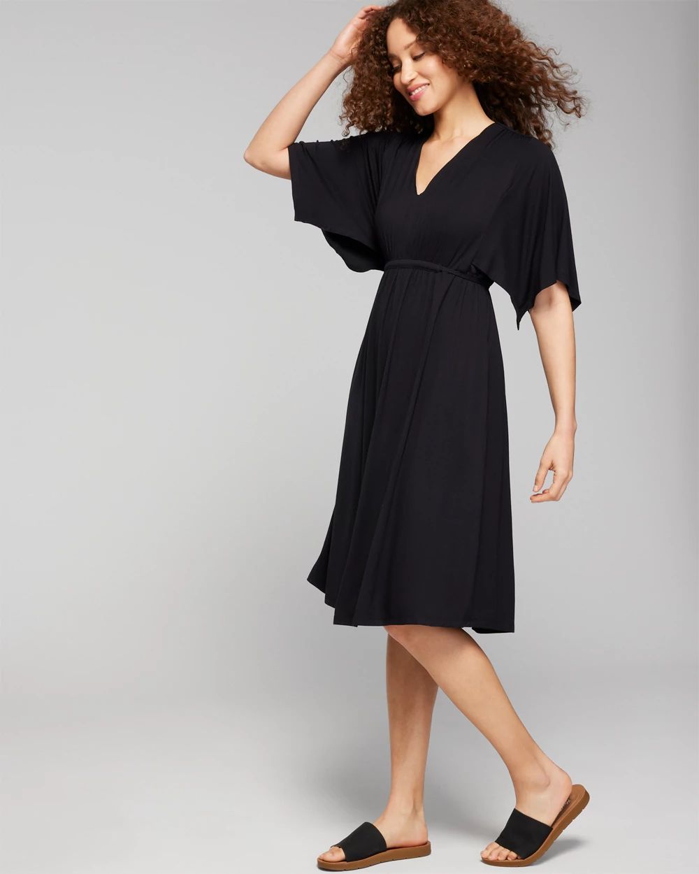 Soft Jersey Flutter Sleeve Short Bra Dress