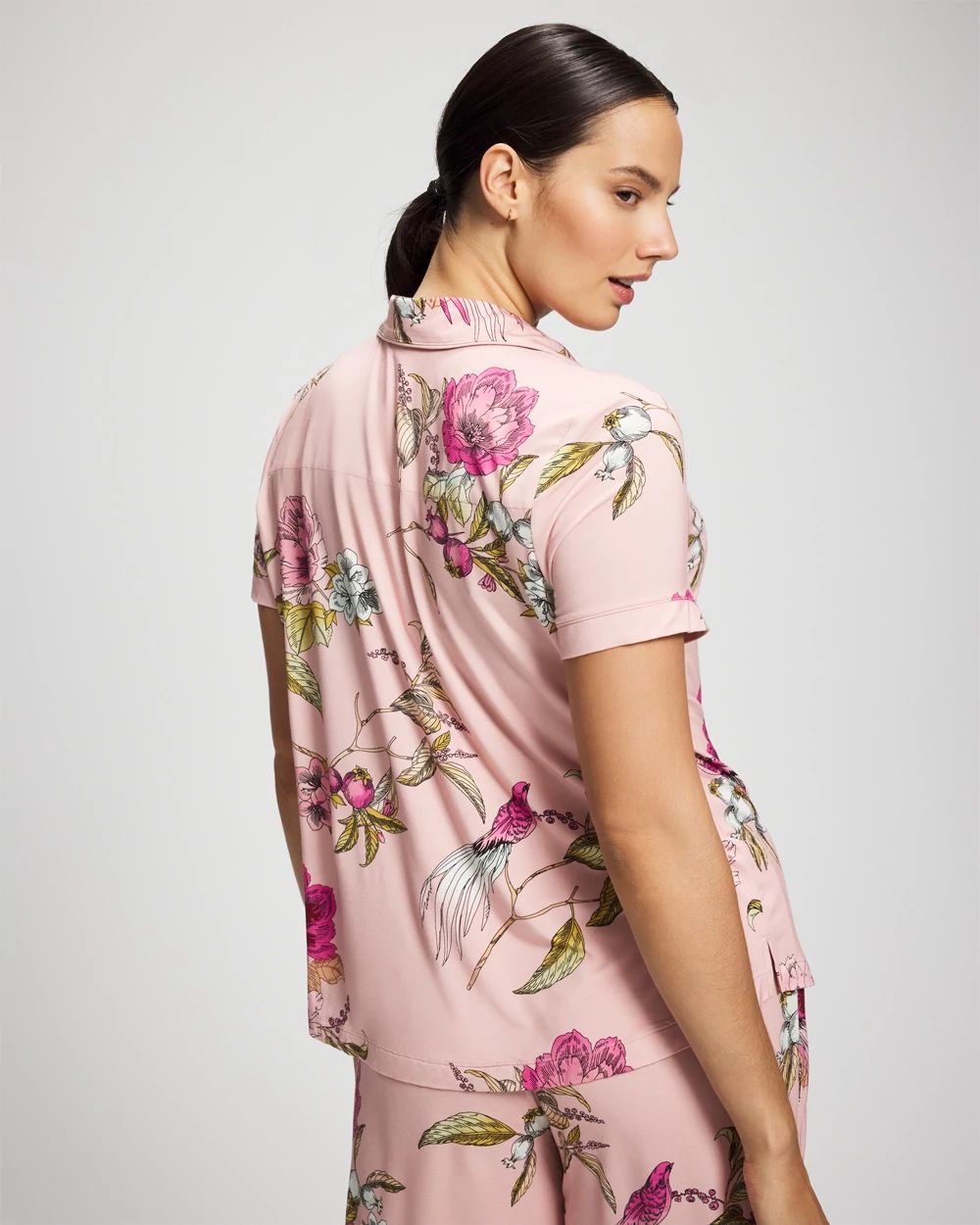 Cool Nights Printed Short Sleeve Notch Collar