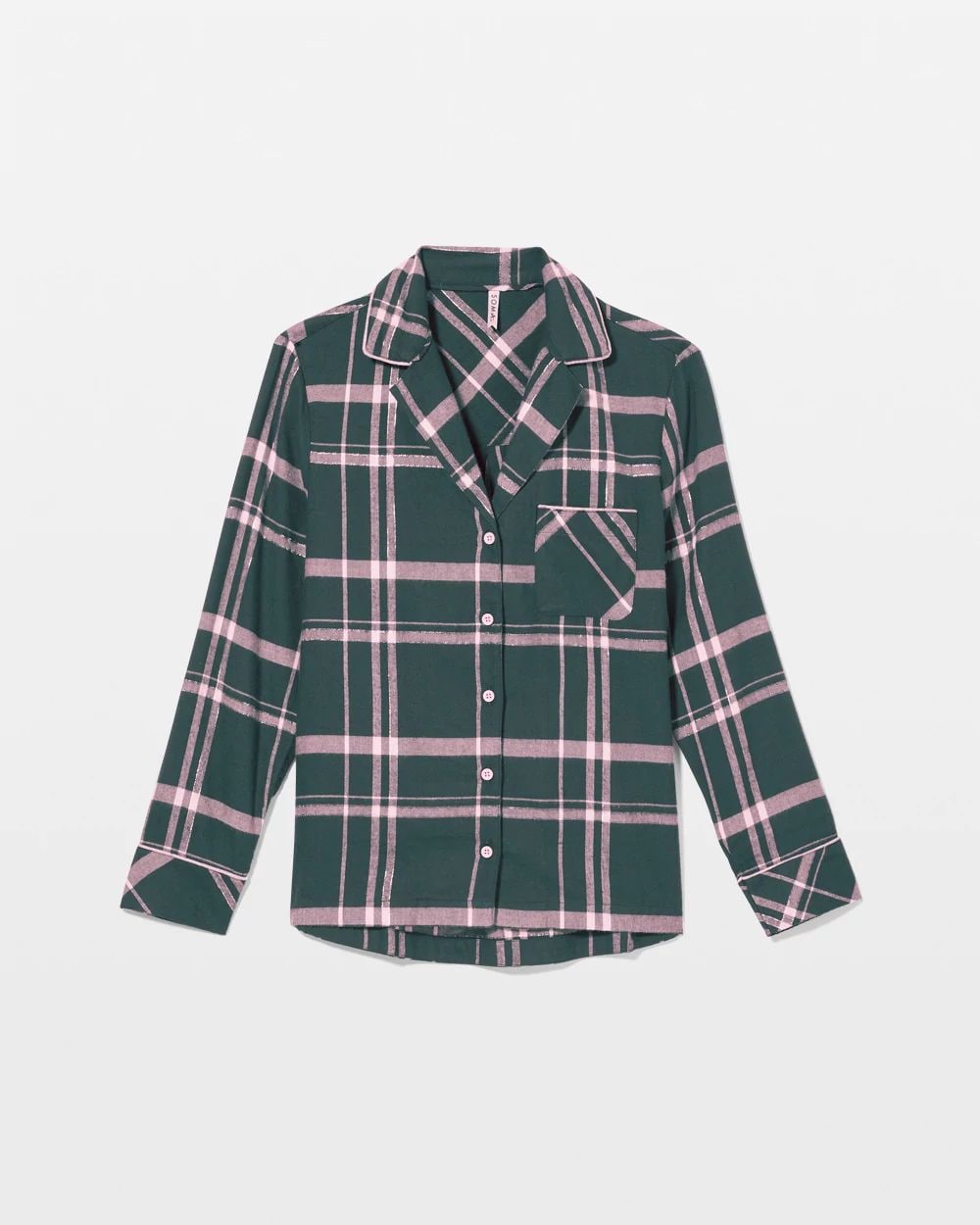 Super Soft Long-Sleeve Notch Collar Pajama Top click to view larger image.