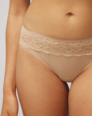 Thong Panty with Lace Trim click to view larger image.